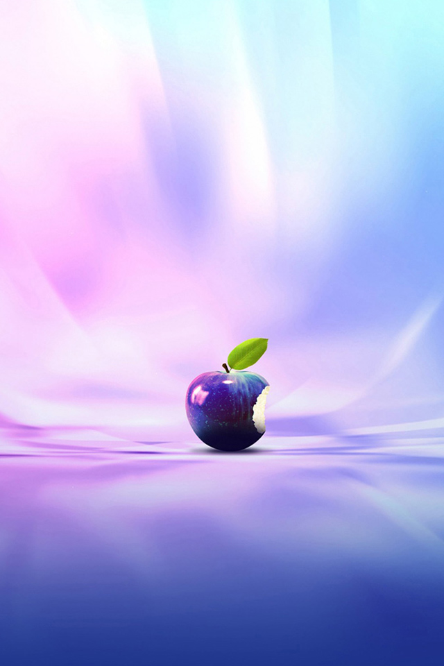 Лого Apple в фиолетовом облаке обои для IPhone