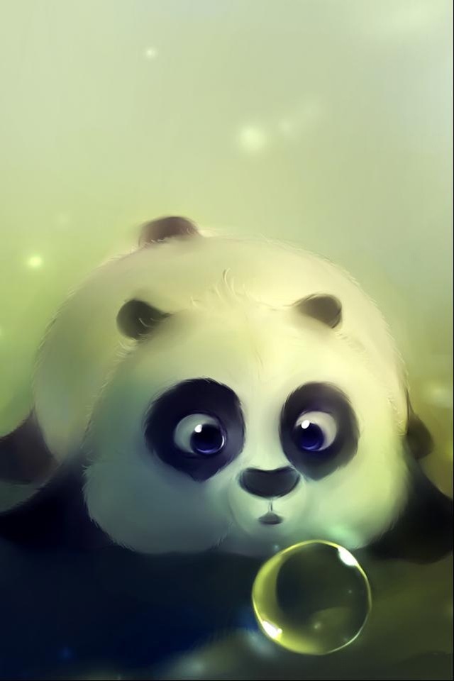Панда и пузырь - обои для Iphone